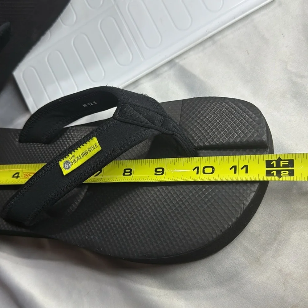 (S2)‎ The Healing Sole- Black For Plantar Fasciitis Men's Size 12.5 Flip Flops